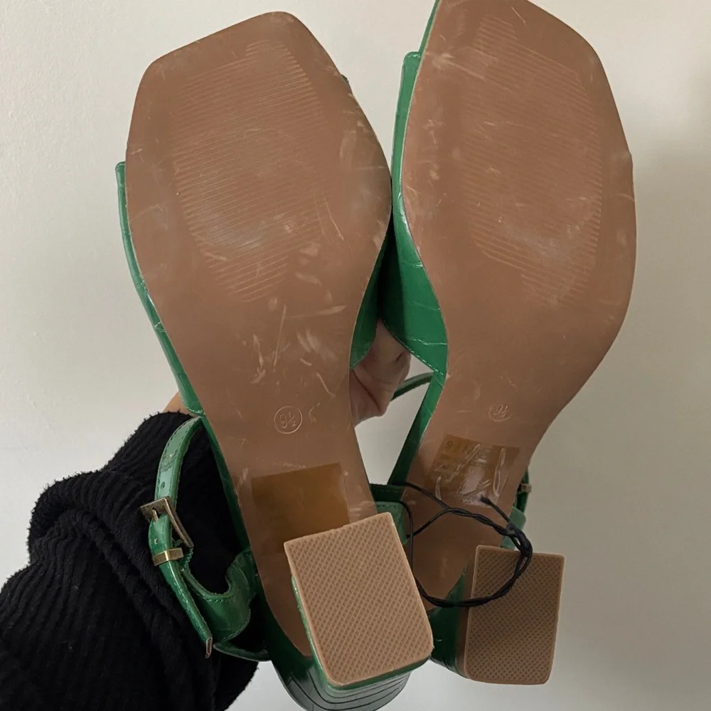 Maurices Green Croc-Embossed Block Heel Sandals - Picture 6 of 6